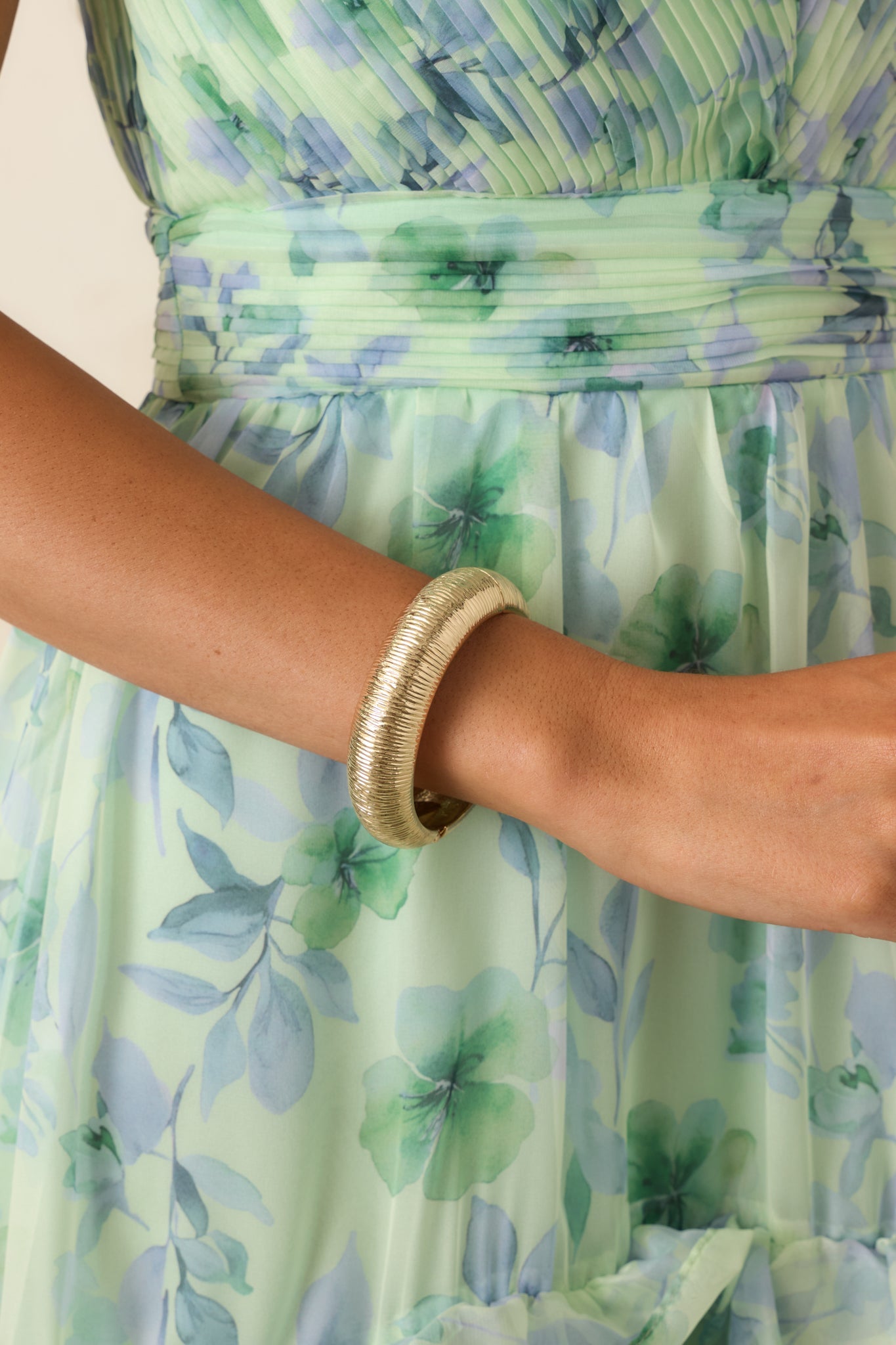 My Best Chapter Gold Hinged Cuff Bracelet
