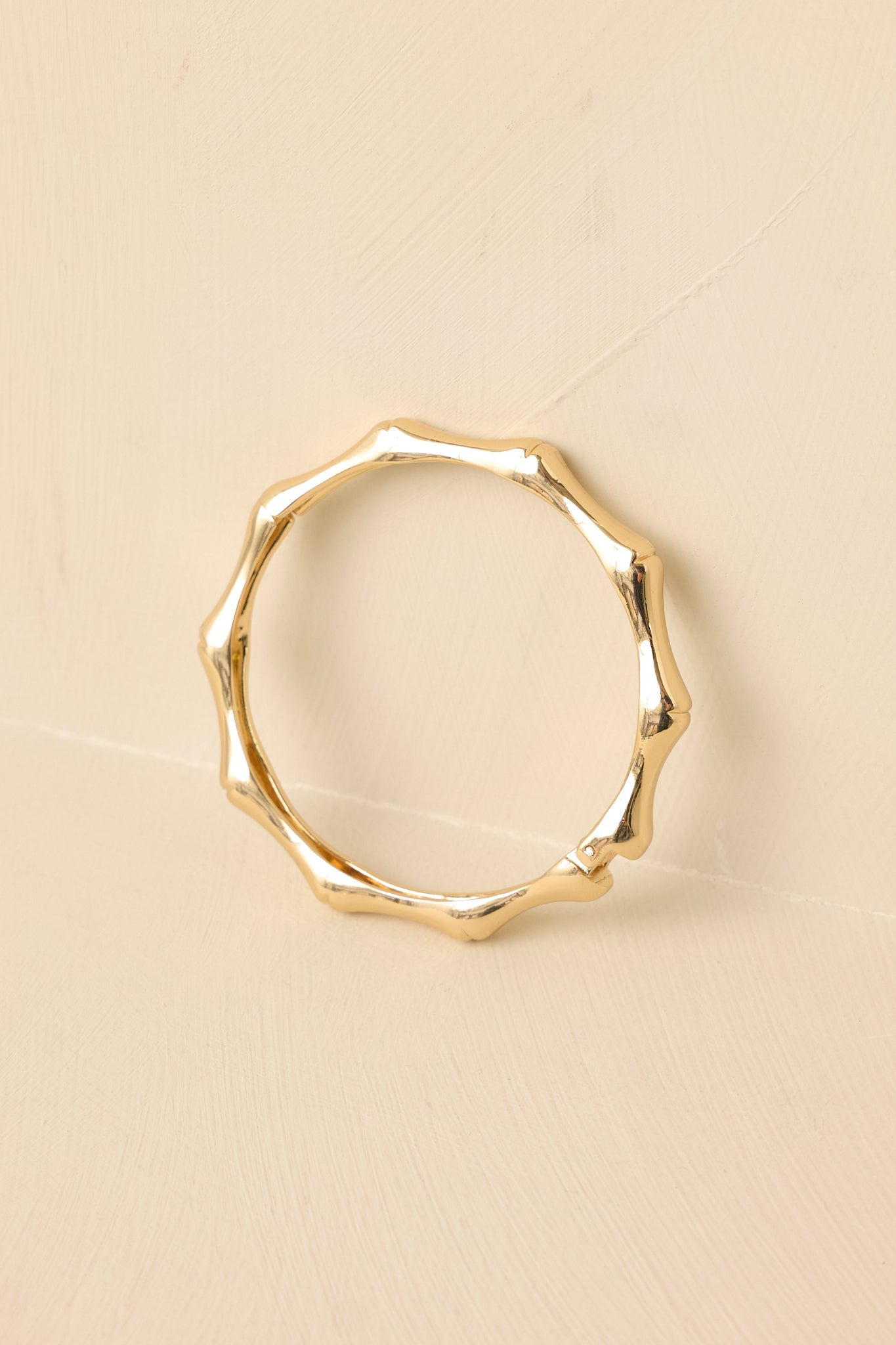 Eastern Light Gold Bamboo Detail Bangle Bracelet