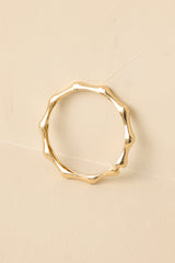 Eastern Light Gold Bamboo Detail Bangle Bracelet