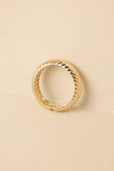 Plot Twist Gold Textured Bangle Bracelet