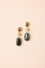 Well Composed Gold & Green Drop Earrings