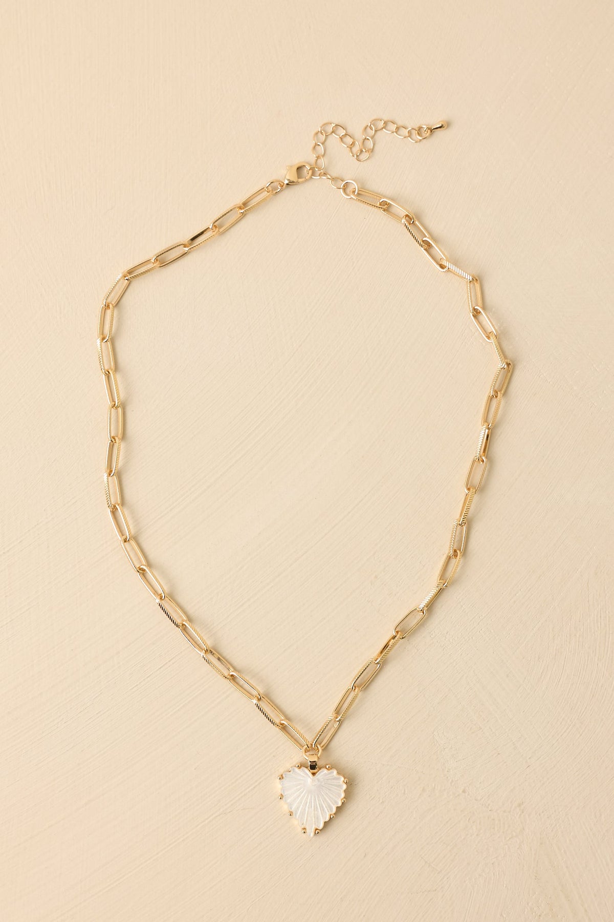 Chasing My Dreams Gold Textured Heart Necklace