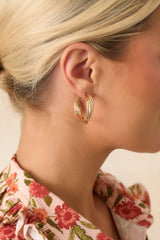 Golden Sunset Gold Twisted Hoop Earrings
