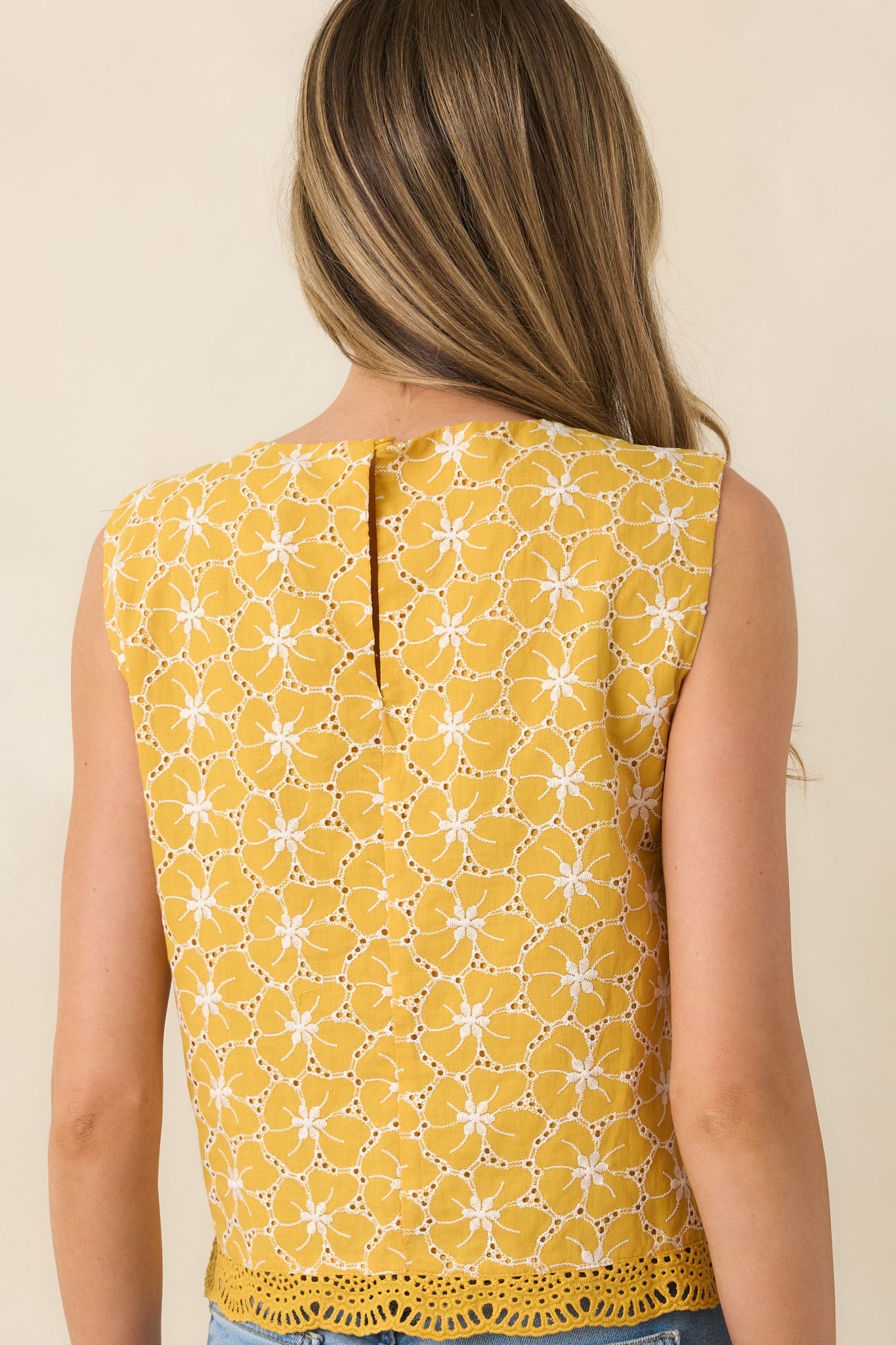 Good as Gold Goldenrod Yellow Floral Embroidered Cotton Blouse