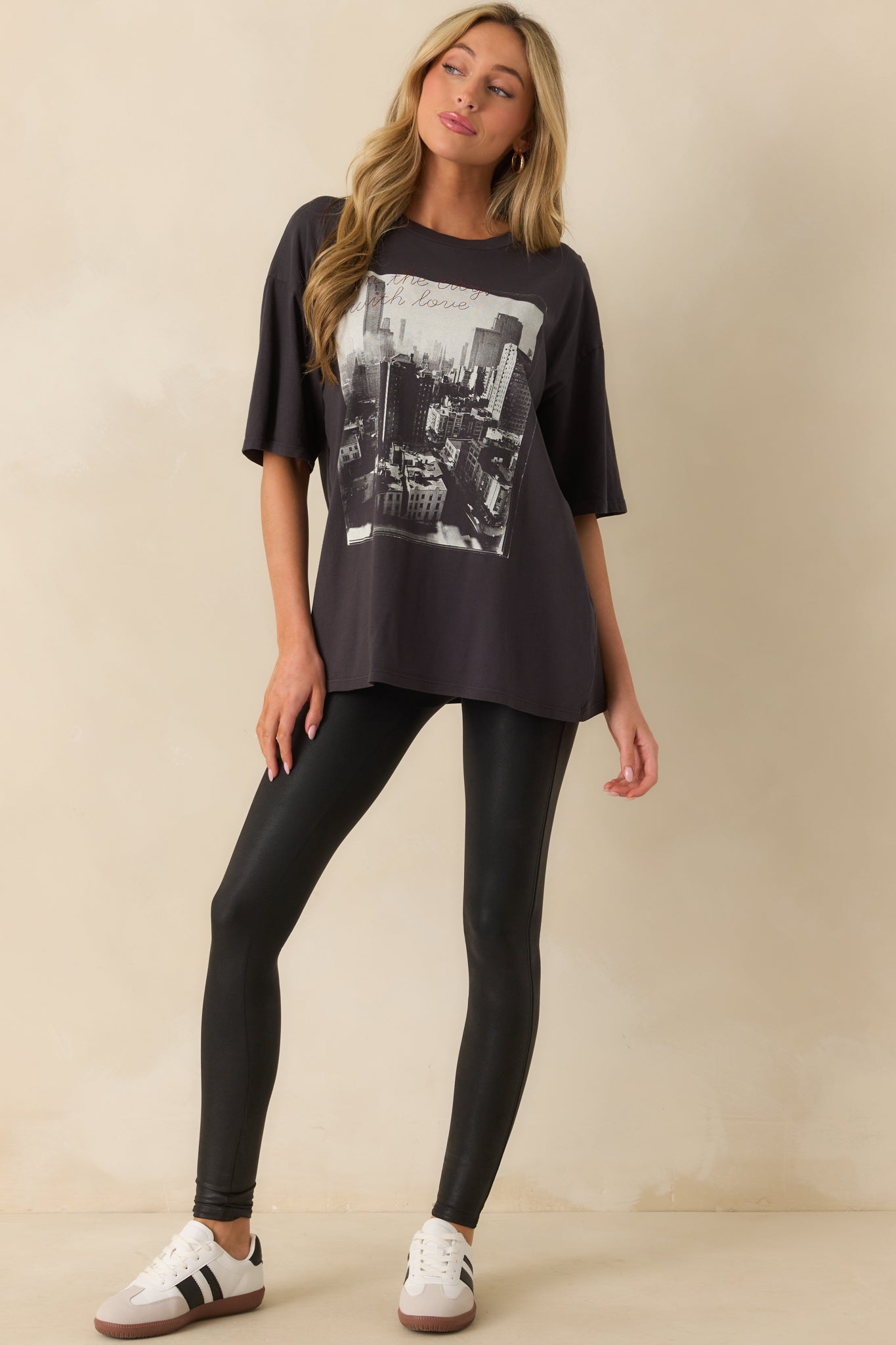 Z Supply Black Cotton Big Apple City Tee