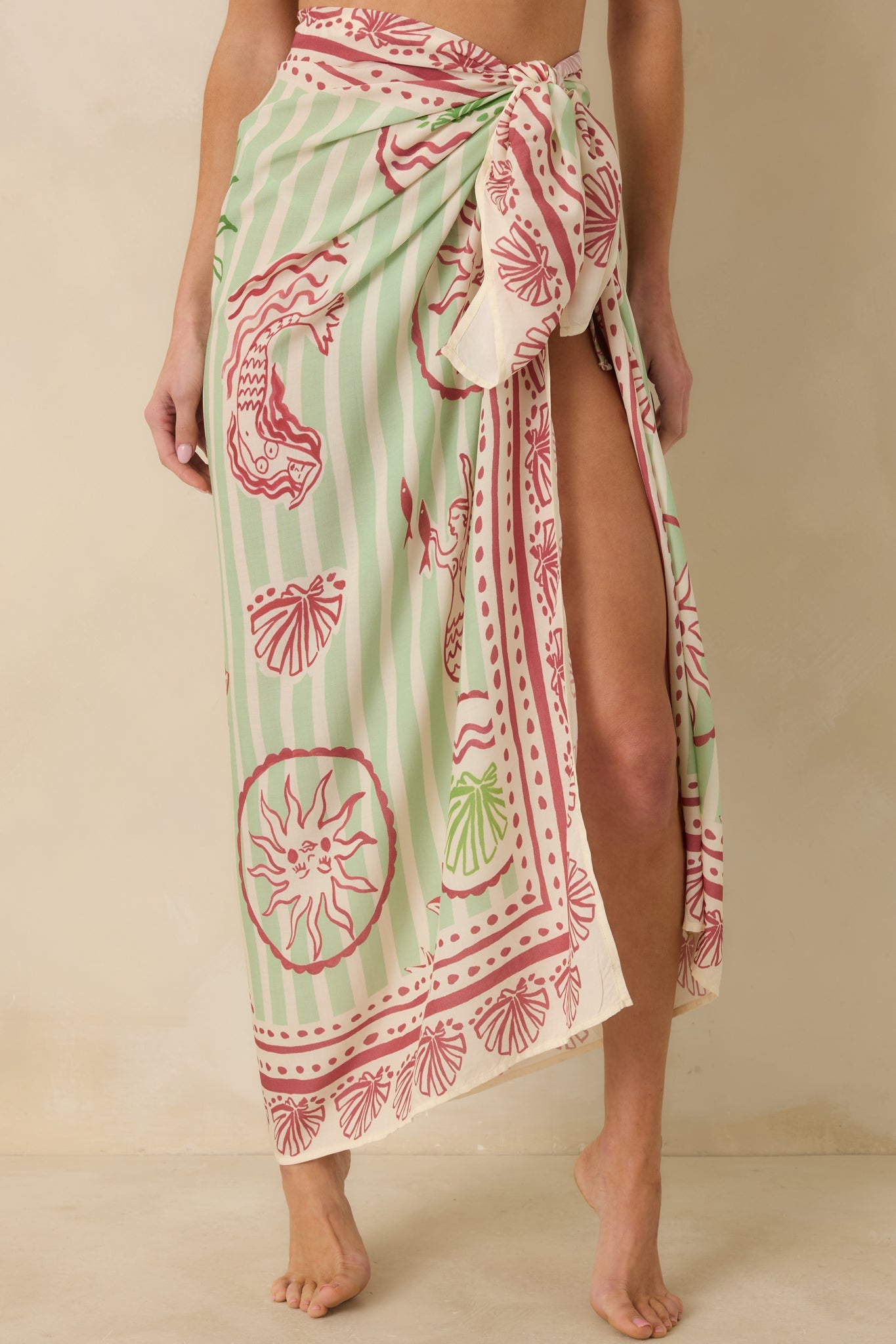MINKPINK Soleil Green Stripe Mermaid Sarong