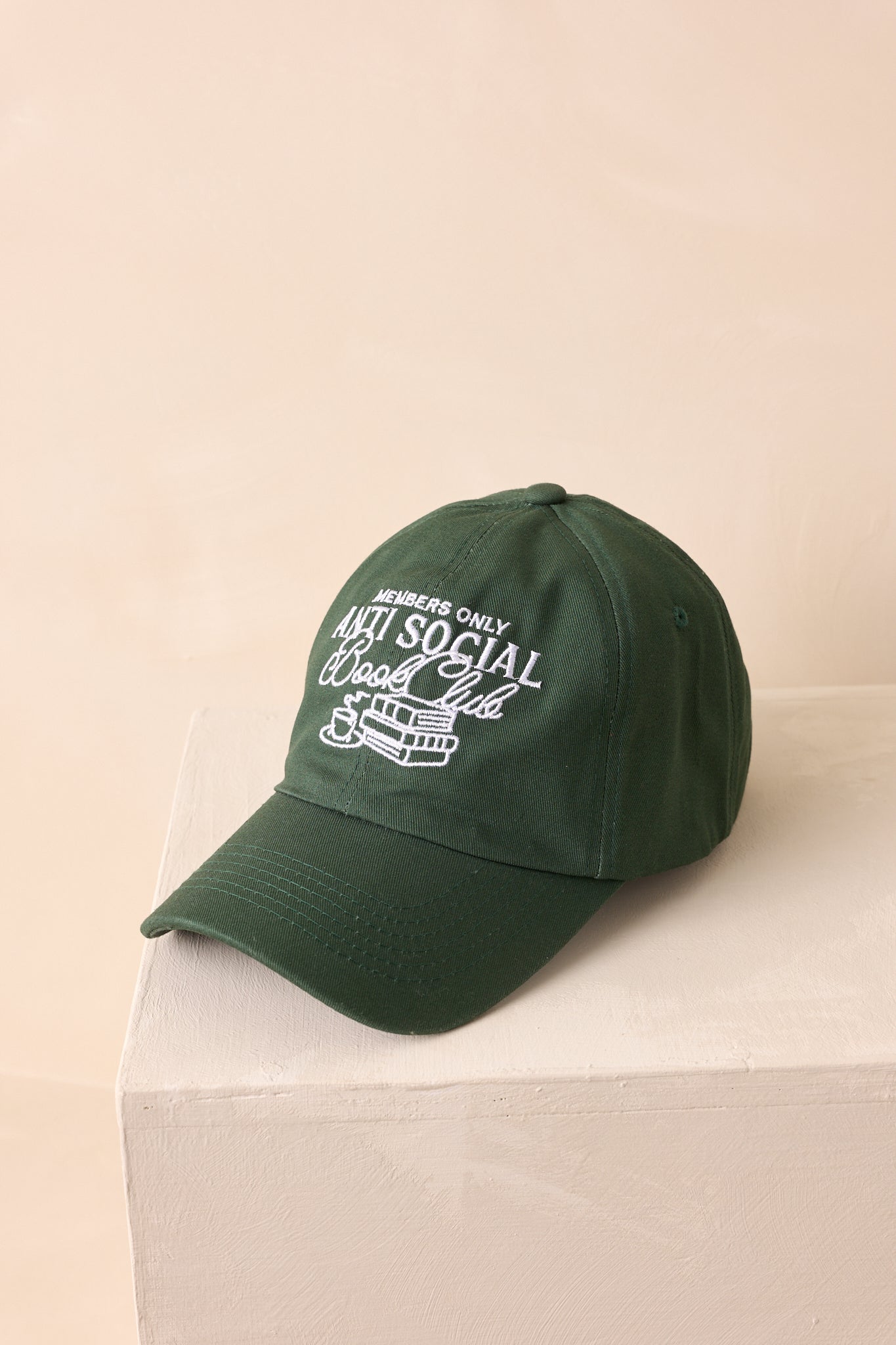 Anti-Social Book Club Member Hunter Green Cotton Baseball Cap
