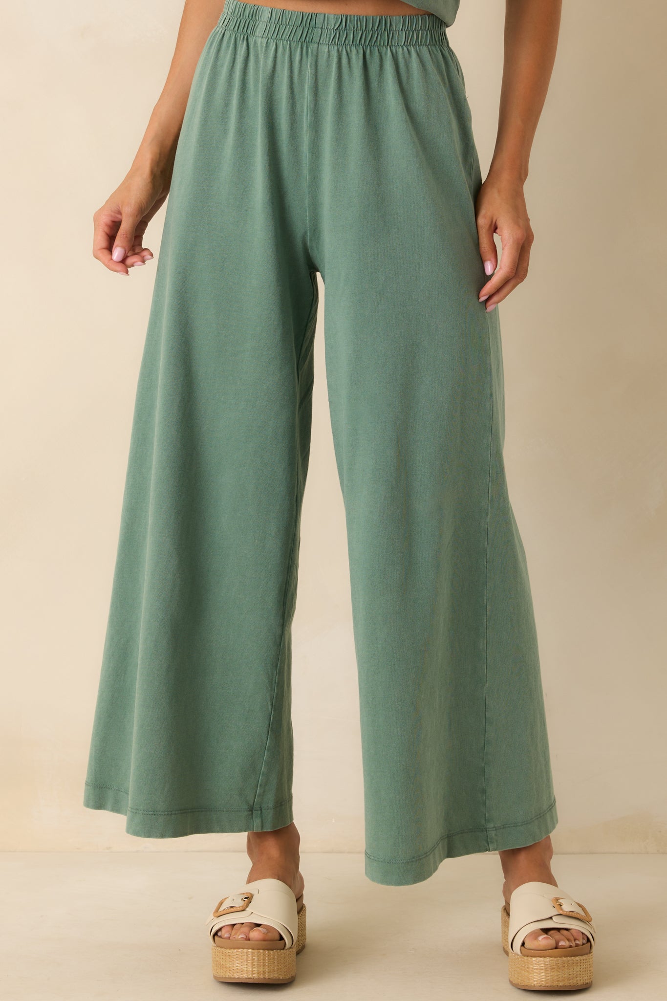 Z Supply Hunter Green Cotton Scout Jersey Pants