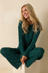 Z Supply Mistletoe Green Elfie Silky Ribbed Long Sleeve Top