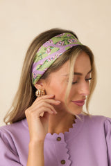 Parterre Garden Green Multi Floral Geometric Pattern Scarf