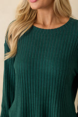 Z Supply Mistletoe Green Elfie Silky Ribbed Long Sleeve Top