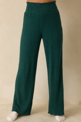 Z Supply Mistletoe Green Dawn Smocked Ribbed Knit Pants