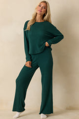 Z Supply Mistletoe Green Dawn Smocked Ribbed Knit Pants
