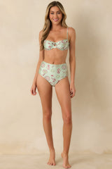 MINKPINK Soleil Green Stripe Bra-Style Bikini Top