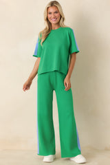 I'm Into It Green Multi Knit Stripe Top