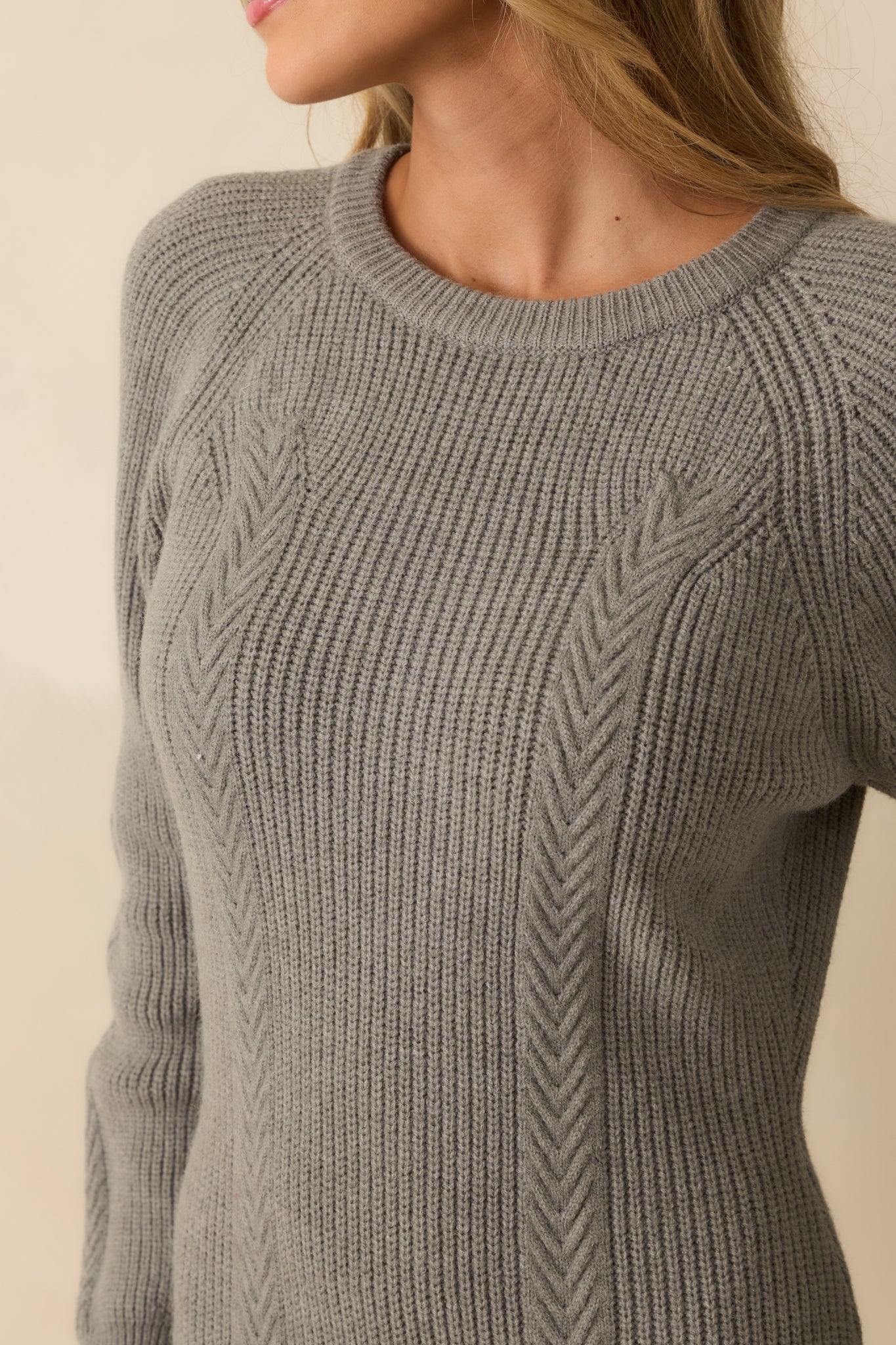 No Better Time Grey Ribbed Knit Sweater Mini Dress