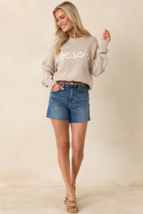 Z Supply Natural Heather Cotton Boyfriend Beach Sweater