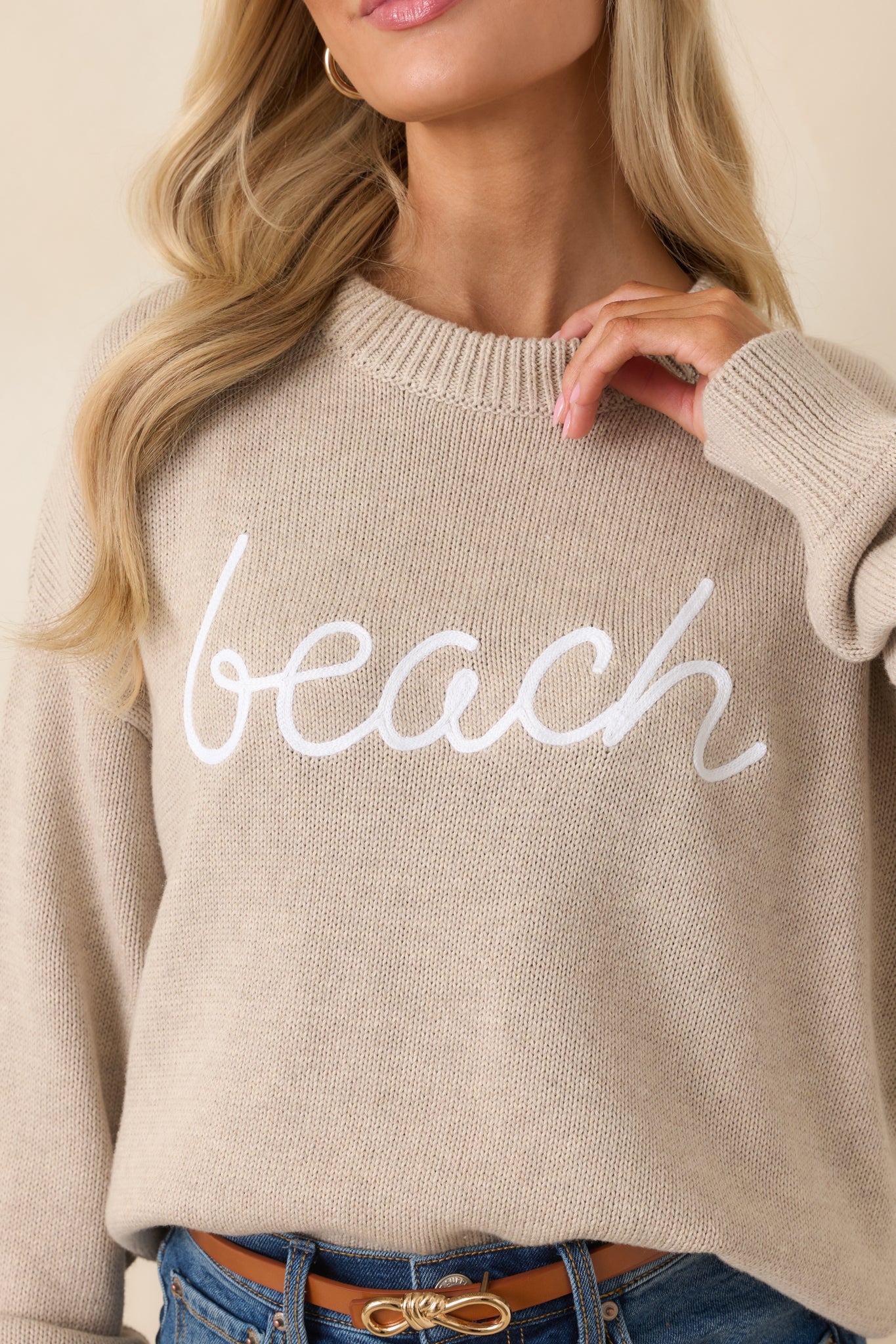 Z Supply Natural Heather Cotton Boyfriend Beach Sweater