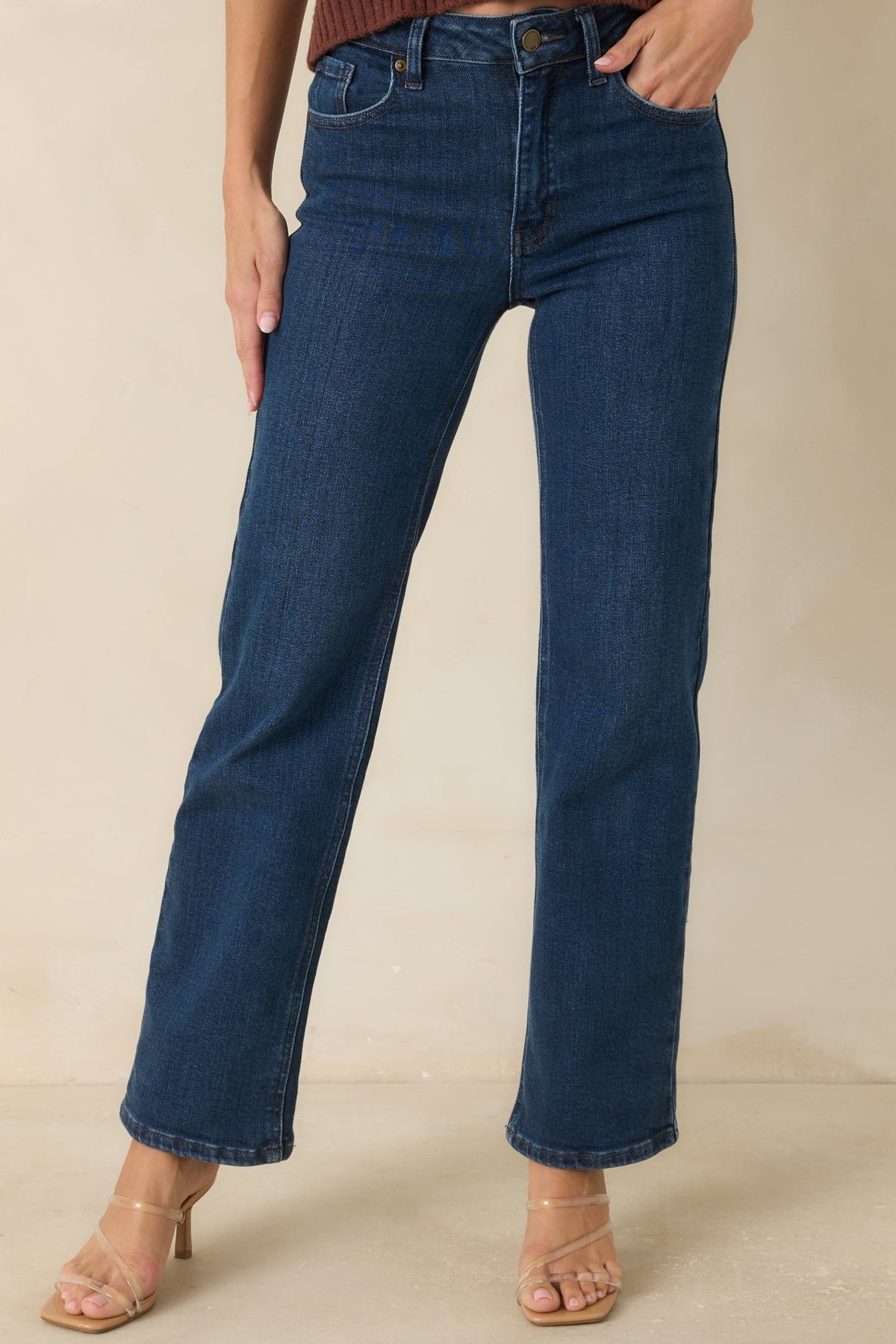 The Daily Edit Dark Wash Straight Leg Jeans