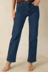 The Daily Edit Dark Wash Straight Leg Jeans