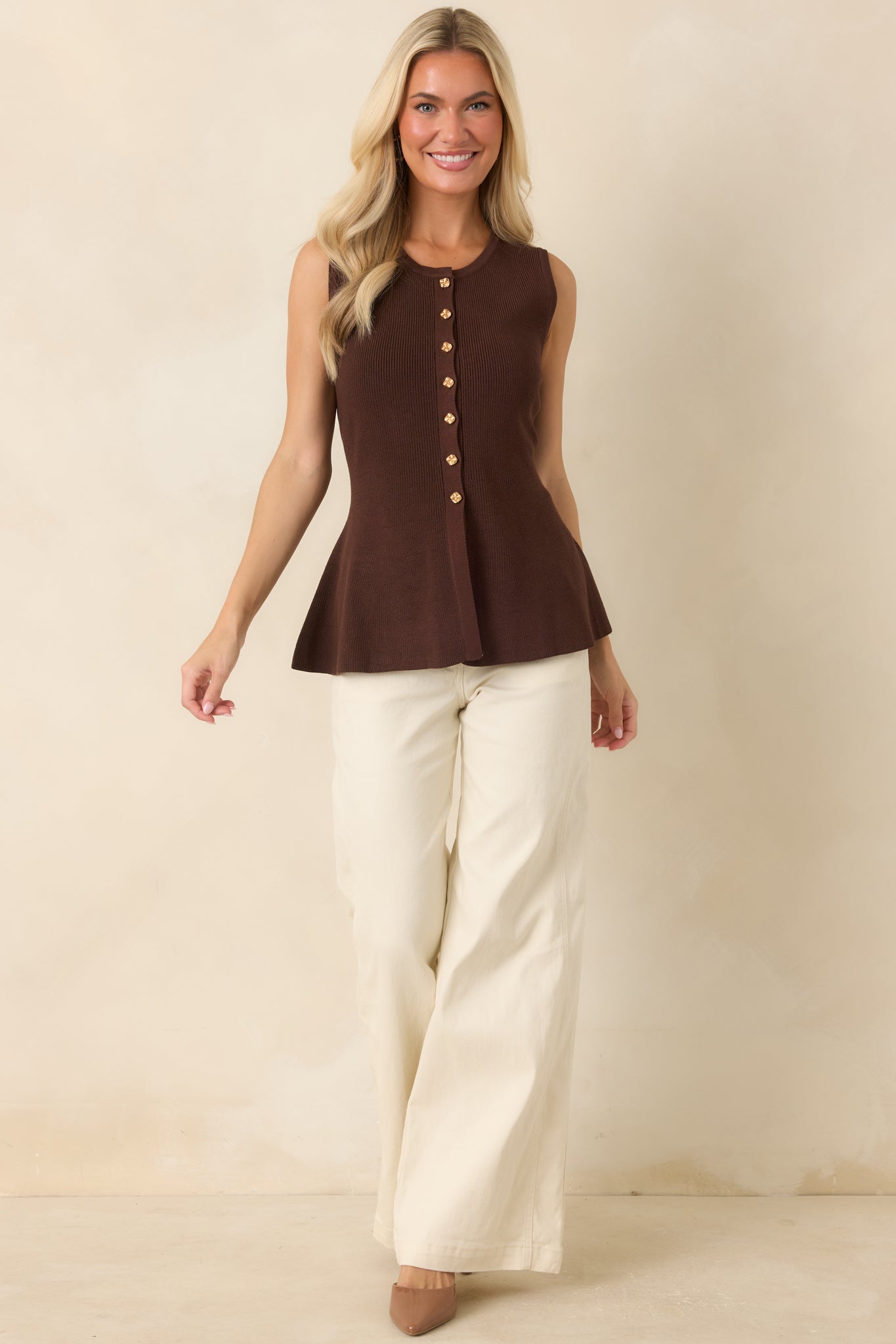 One More Reason Ivory Stretch Wide Leg Jeans