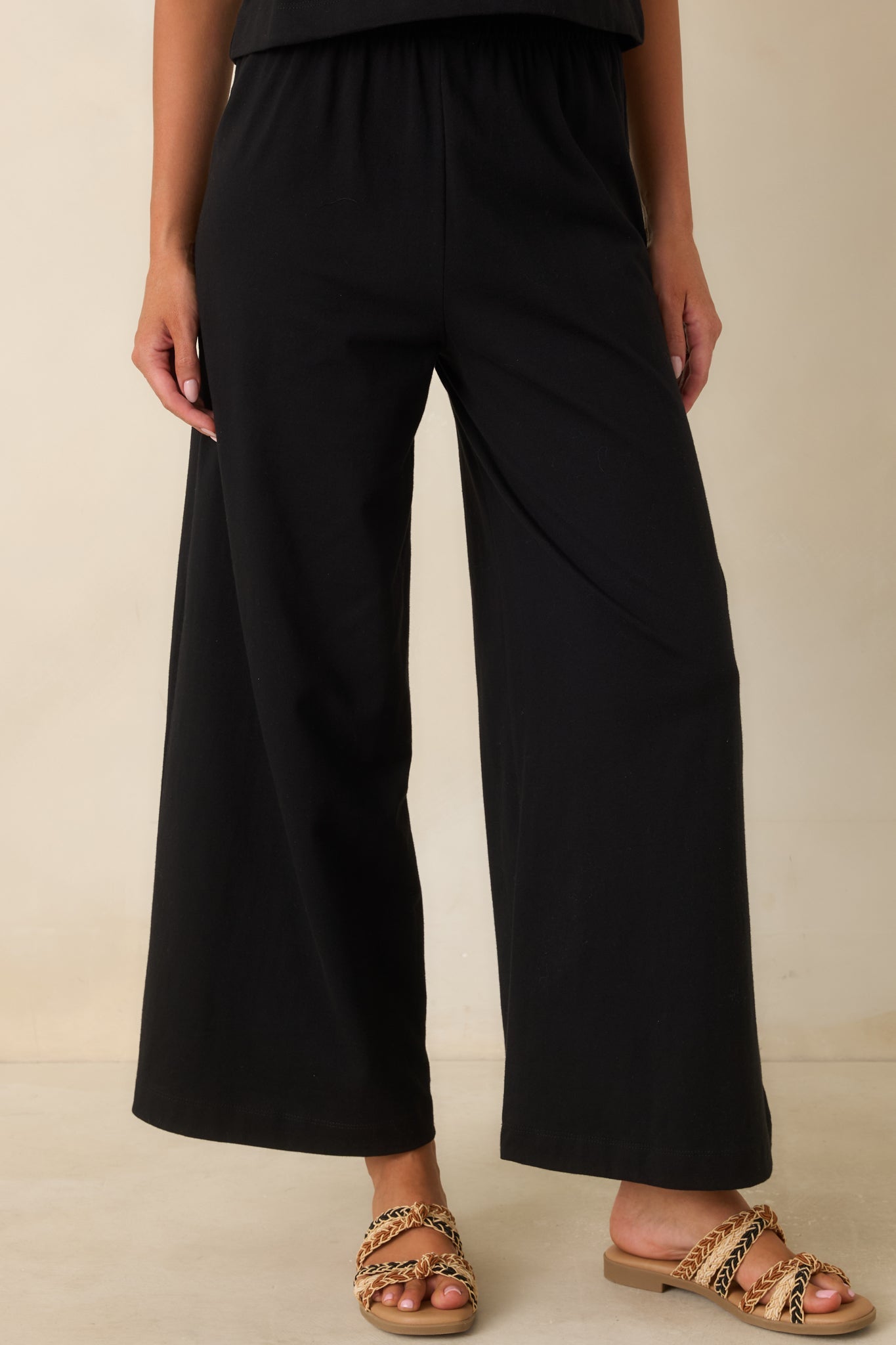 Z Supply Black Cotton Scout Jersey Pants