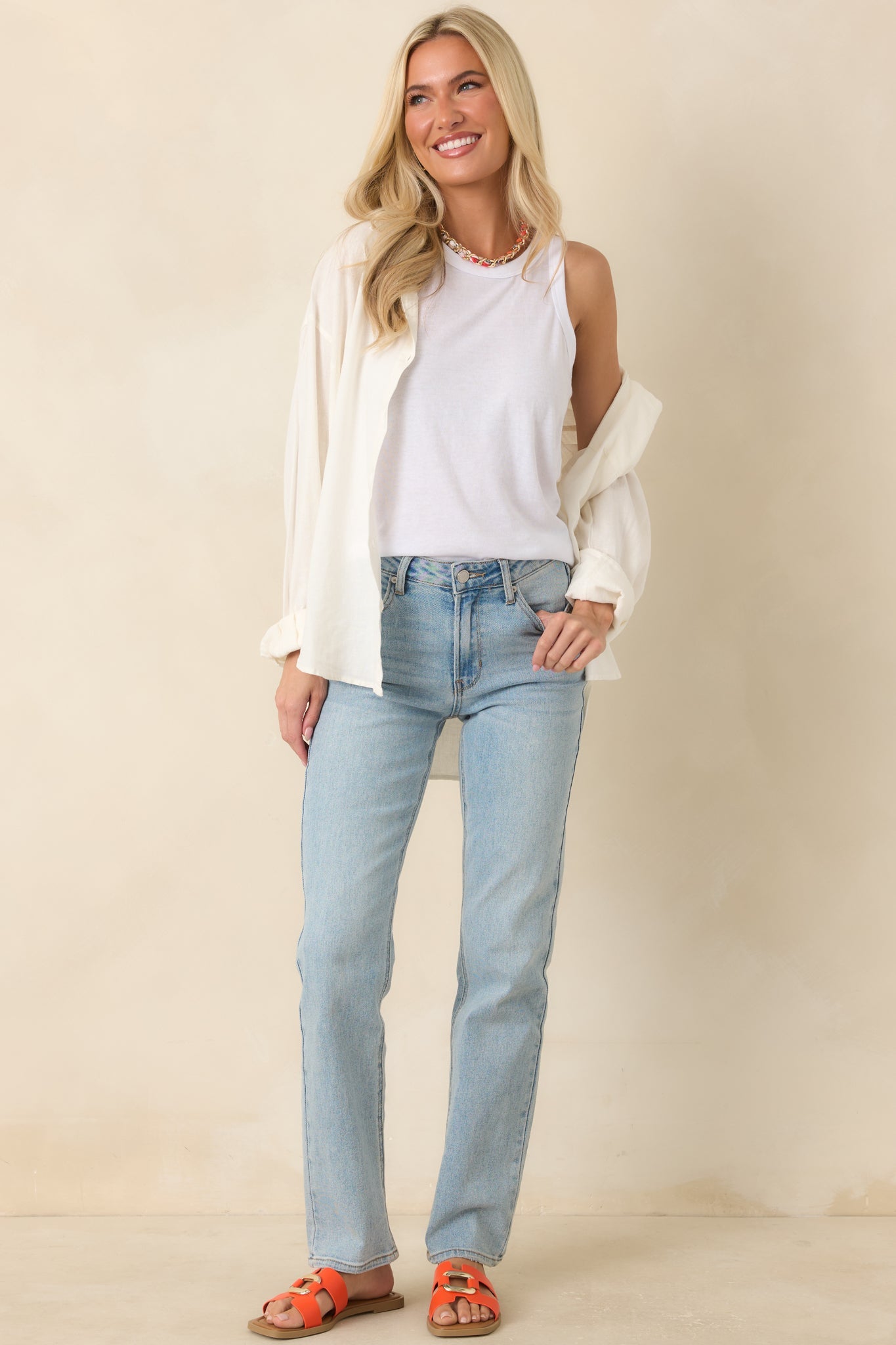 Dusk Enchantment Light Wash Straight Leg Jeans