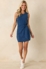 Z Supply Mattie Indigo Cotton Jersey Mini Dress
