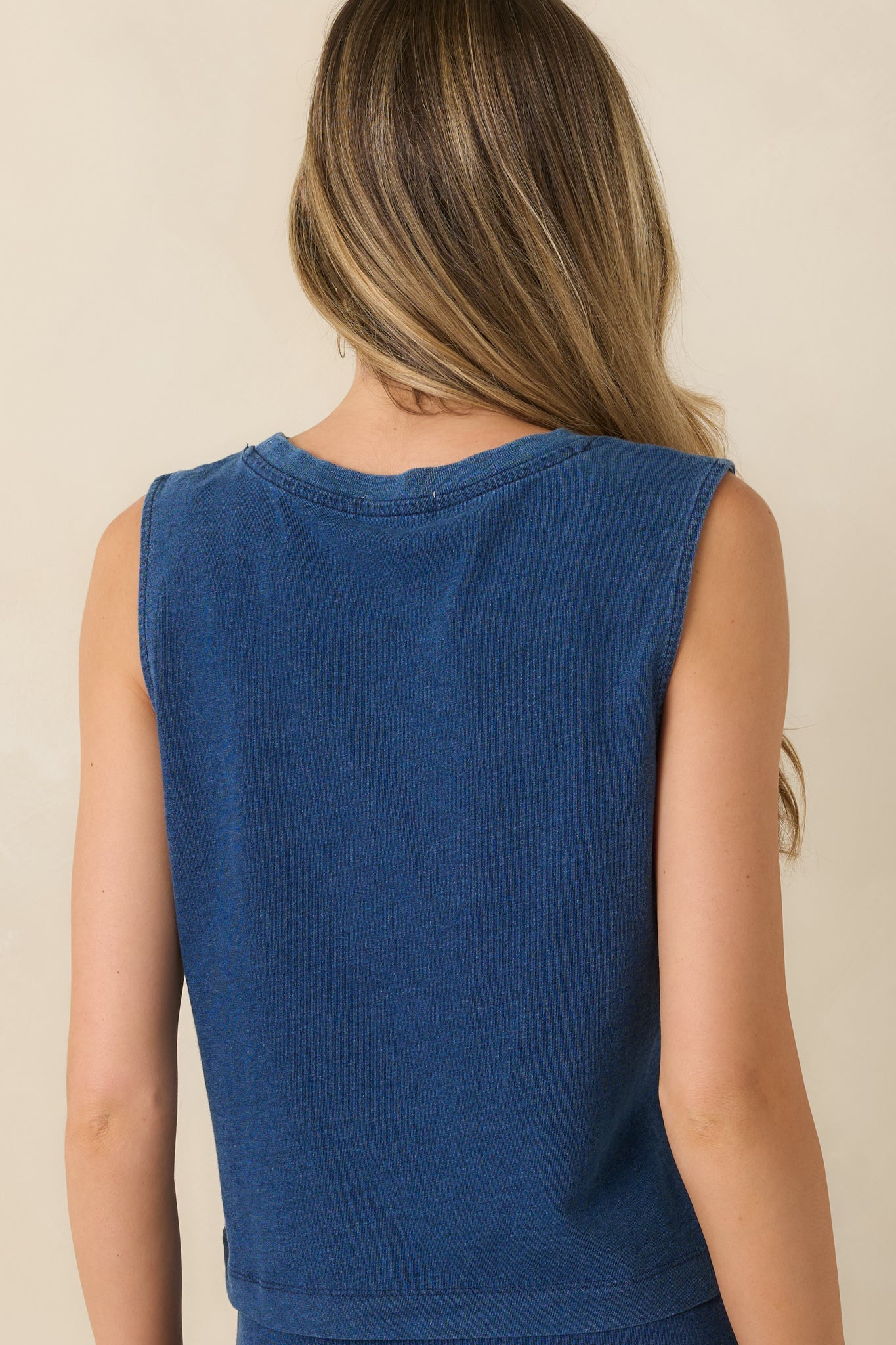Z Supply Sloane Indigo Cotton Jersey Muscle Tank