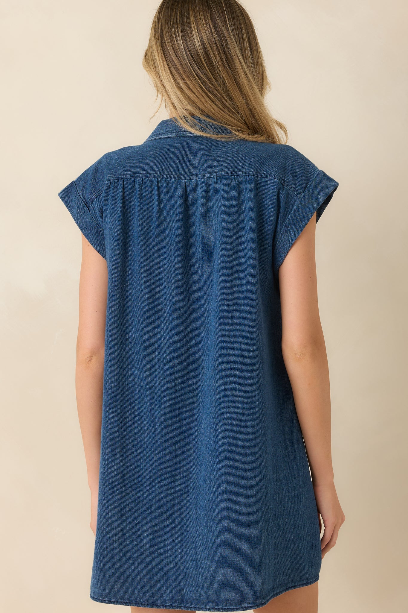 Z Supply Shellbound Twilight Blue Cotton Twill Mini Dress