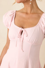 Love Is In the Air Peony Pink Cotton Peasant Mini Dress