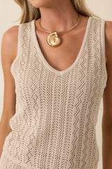 Z Supply Glimmer Gold Metallic Pointelle Knit Tank