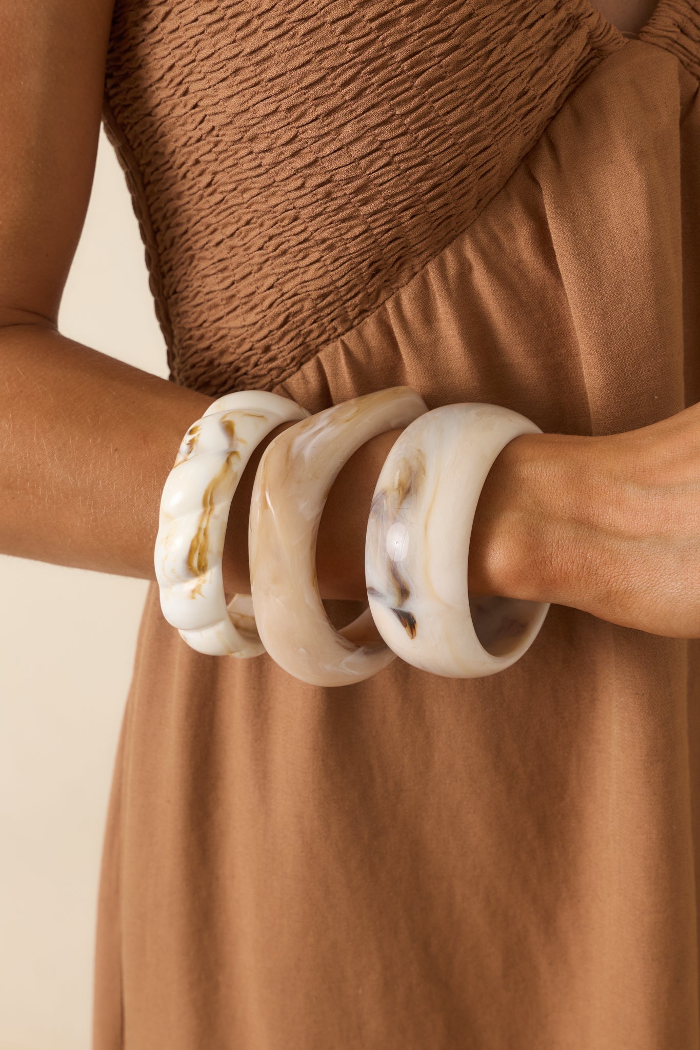 Favorite Thing Lately Natural Marbled Bangle Bracelet Set