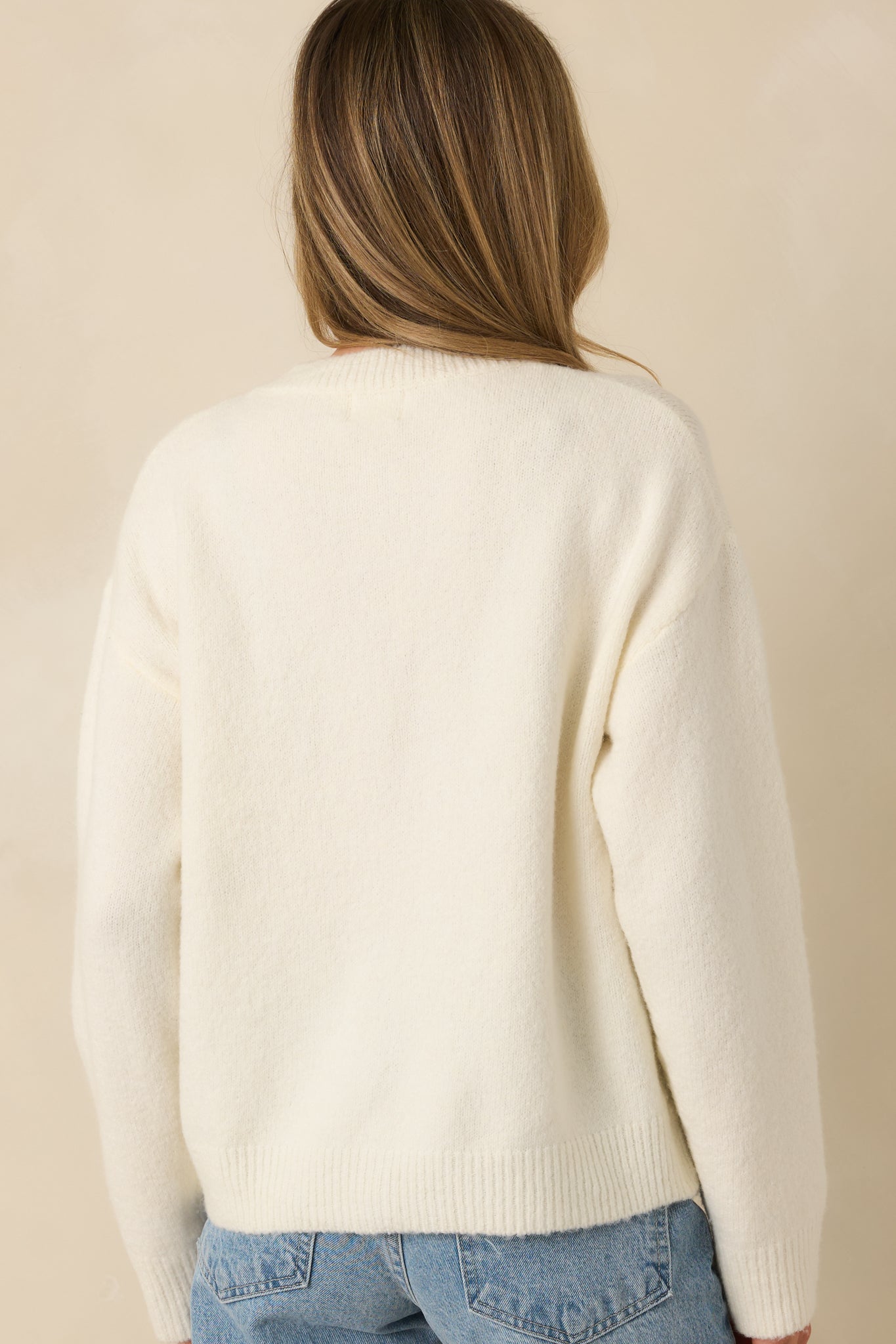 Where the Wildflowers Are Ivory Multi Knit Floral Embroidered Cardigan Sweater