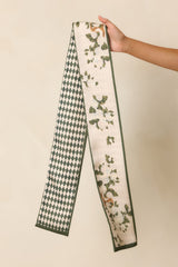English Garden Ivory Multi Floral & Diamond Pattern Scarf Tie