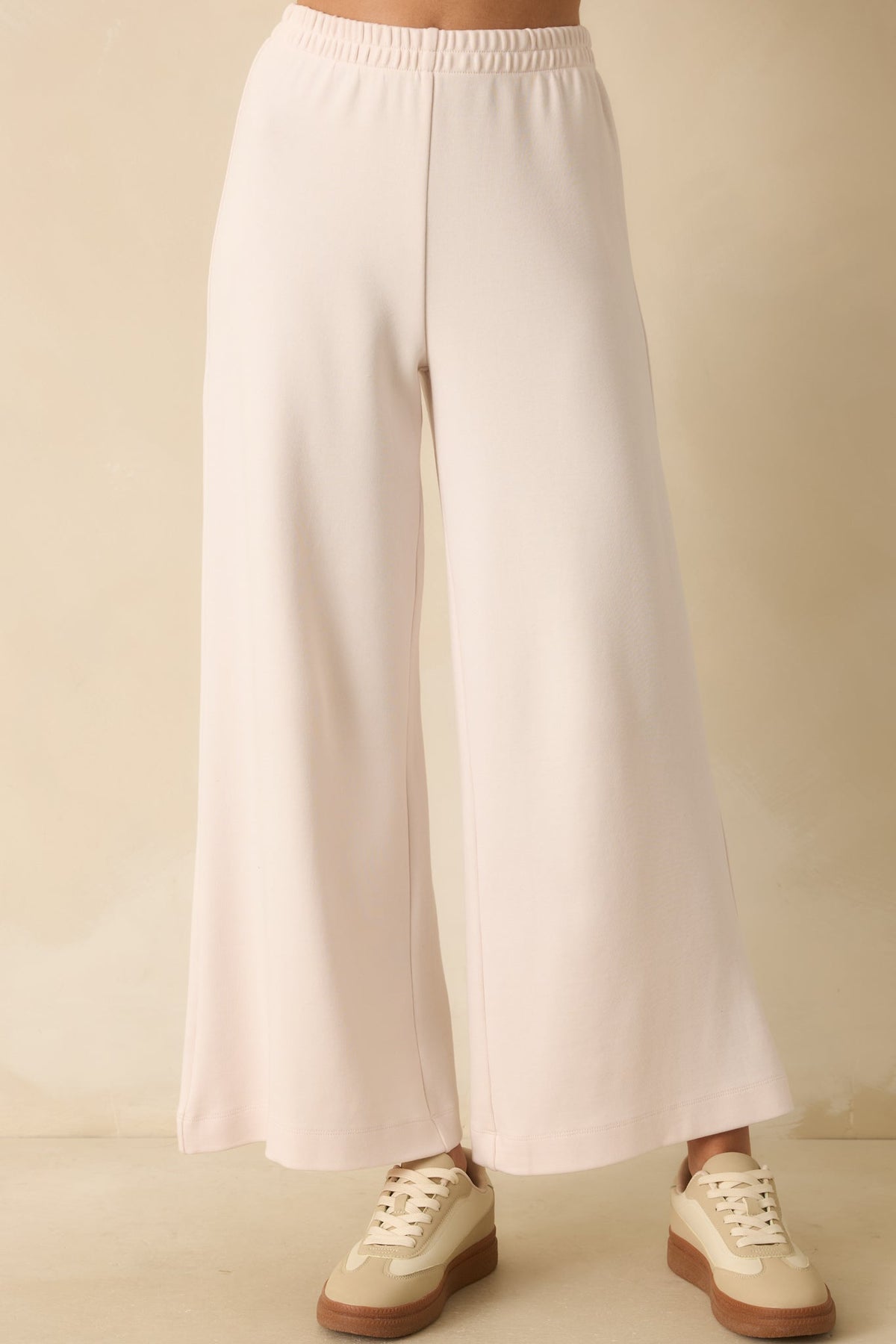 Z Supply Ivory Scout Knit Wide Leg Pants