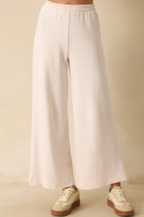 Z Supply Ivory Scout Knit Wide Leg Pants