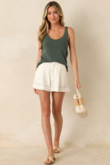 Z Supply Vantage Ivory Linen Blend Shorts