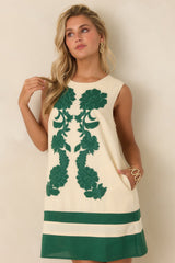 Flourish & Bloom Ivory Floral Embroidered Mini Dress