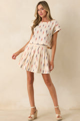 Instant Film Summer Ivory Multi Print Cotton Mini Skirt