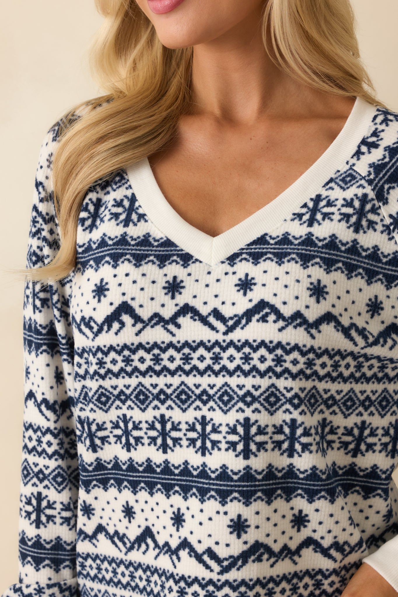 Z Supply Slopes Vanilla Ice Fairisle Long Sleeve Top