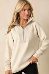 SPANX AirEssentials® Ivory Brushed Half Zip Tunic