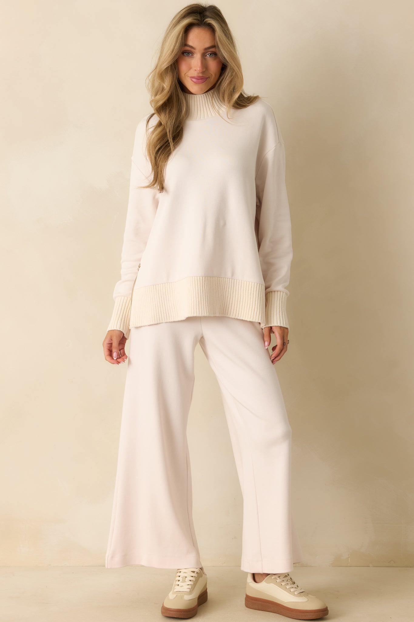 Z Supply Ivory Sable Mock Neck Sweater