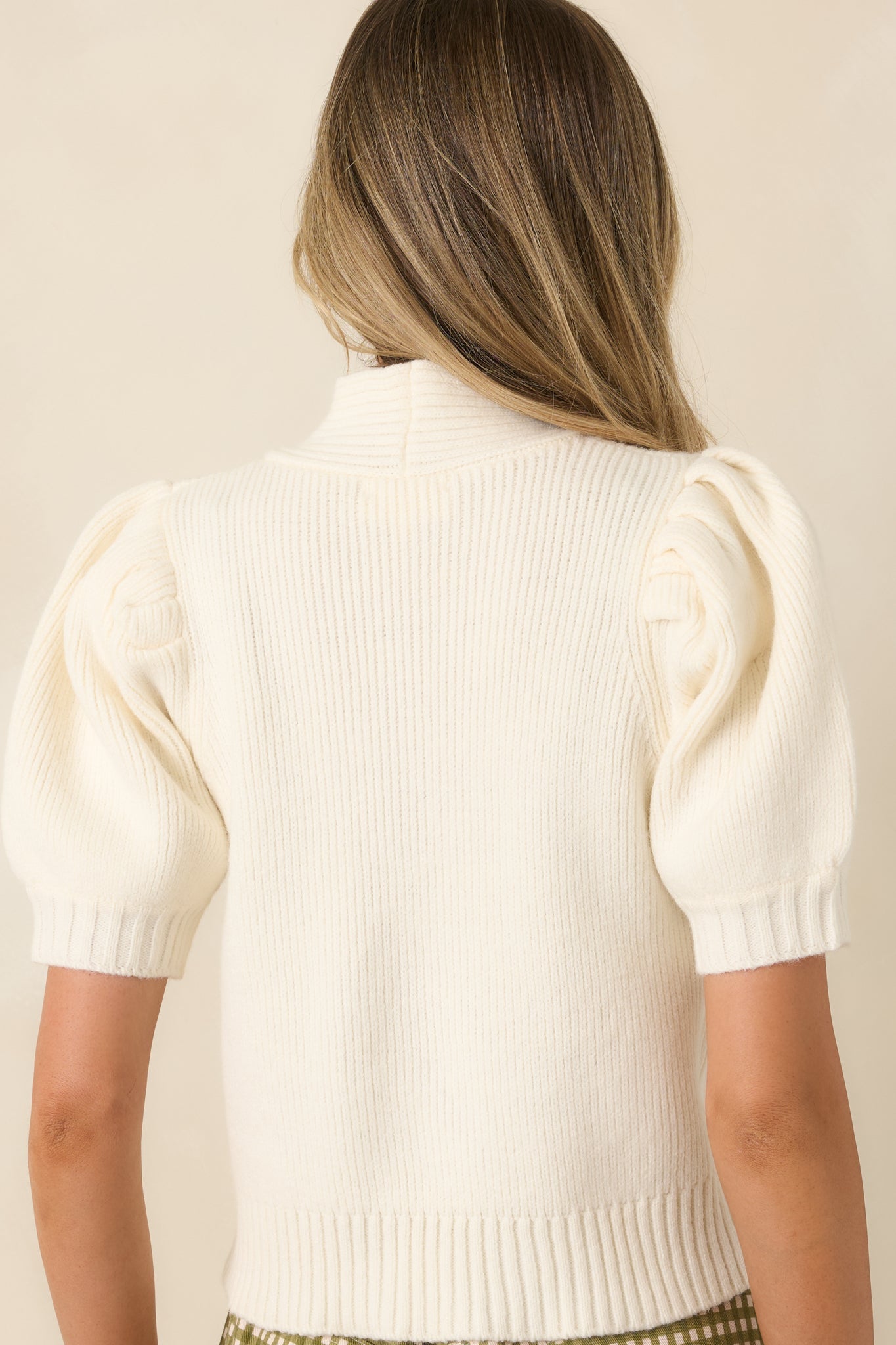 Tied Up Beautifully Ivory Knit Tie Neck Top