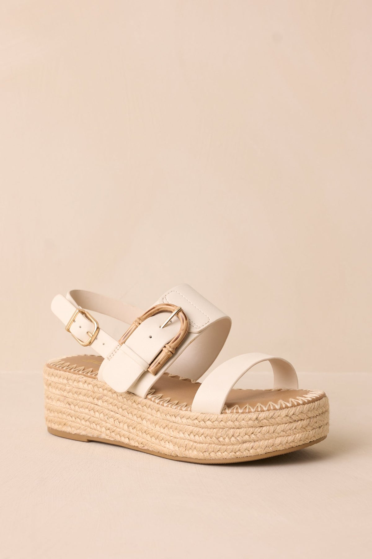 Warm Breeze Ivory Espadrille Platform Sandals