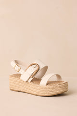 Warm Breeze Ivory Espadrille Platform Sandals
