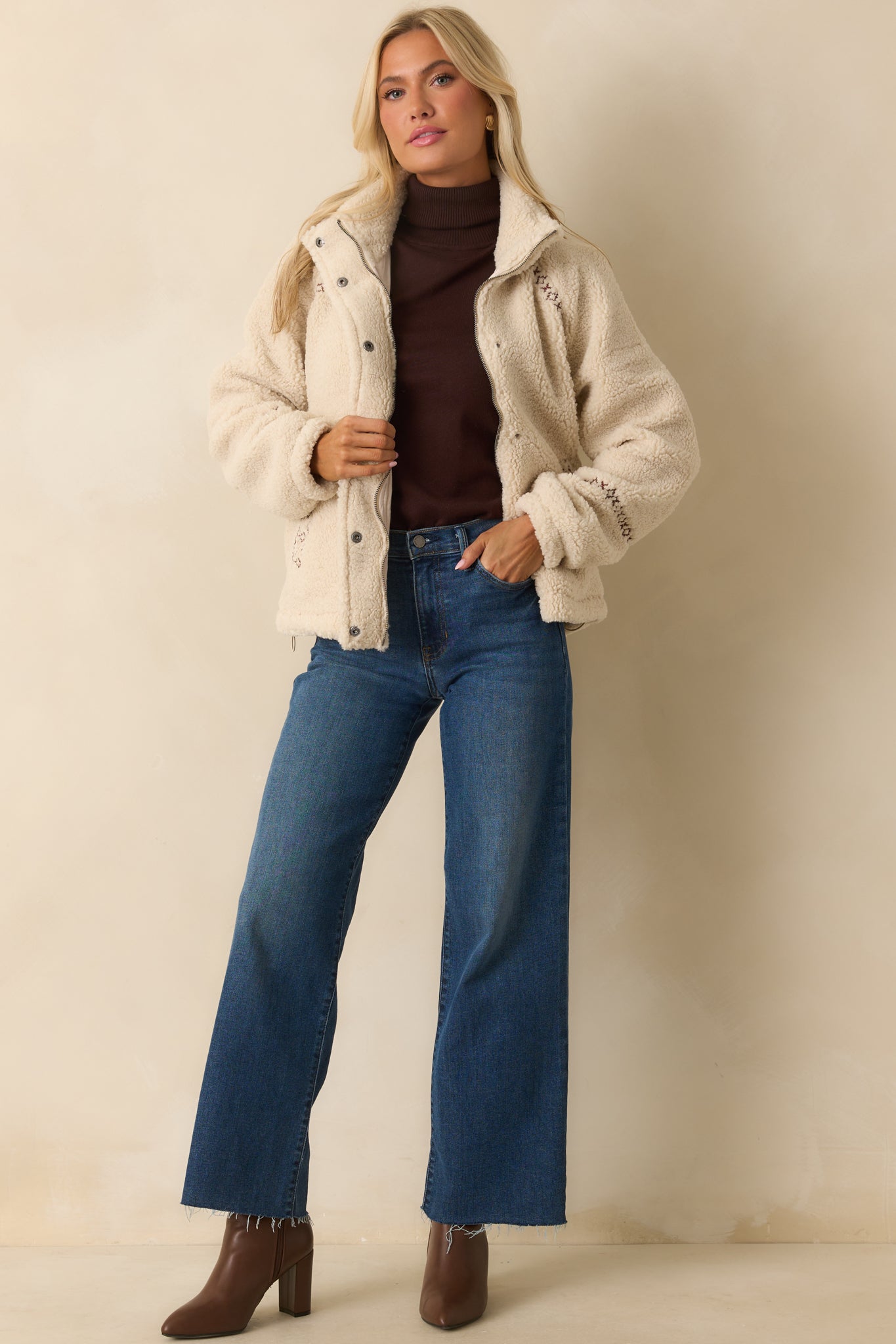 Thread & Supply Ivory Sherpa Denver Jacket