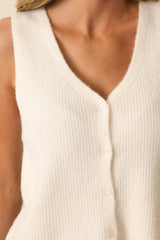 Z Supply Ivory Knit Bryce Sweater Vest