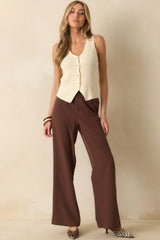 Part Of My Routine Ivory Button Front Sweater Vest