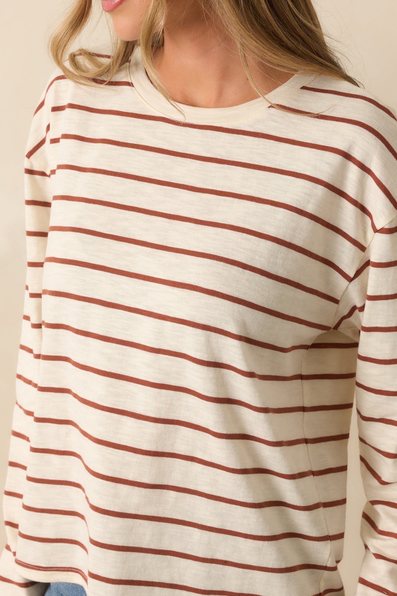 Thread & Supply Cinnamon Brown Stripe Nellie Top